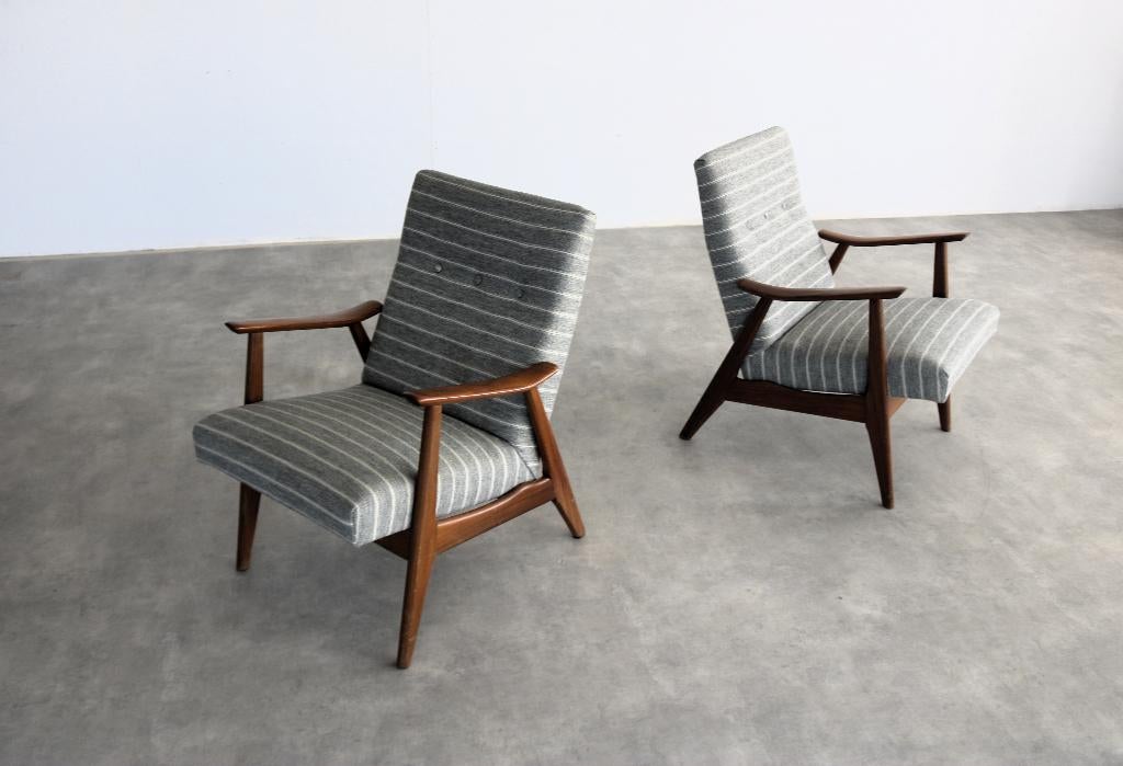 vintage fauteuils | armchairs | jaren 60 | teak, Gebruikt, ., 75 tot 100 cm, Ophalen of Verzenden