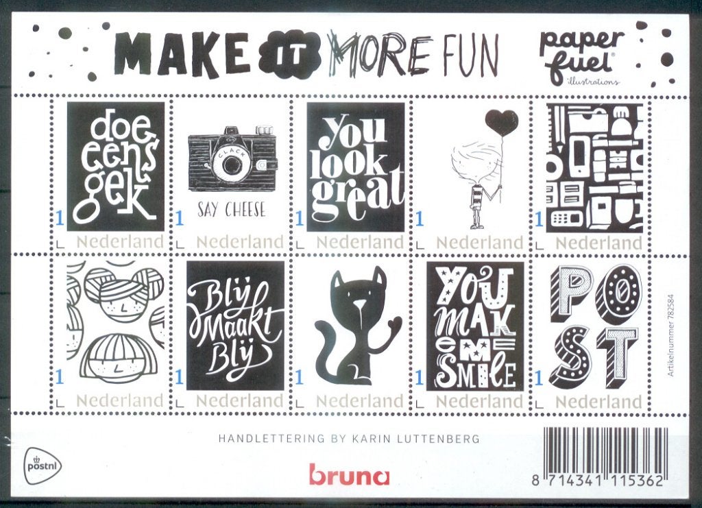 vel persoonlijke zegels postfris bruna - make it more fun, Postzegels en Munten, Postzegels | Nederland, Ophalen of Verzenden