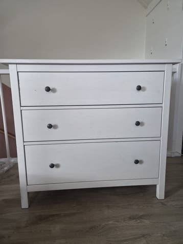 Ikea wit hemnes ladekast met 3 lades, 3 of 4 laden, Ophalen, Zo goed als nieuw, Ikea hemnes