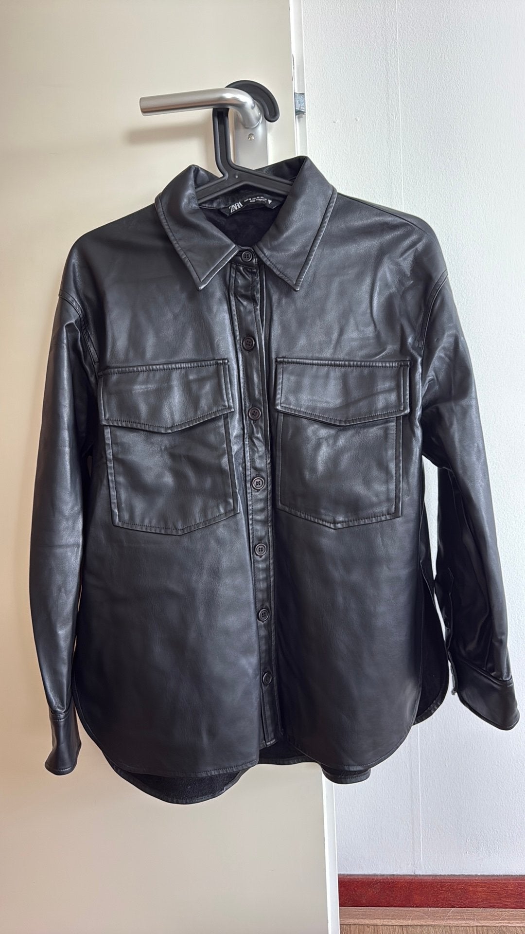 ‘Leren’ jasje Zara, Zwart, Nieuw, Ophalen of Verzenden, Jasje