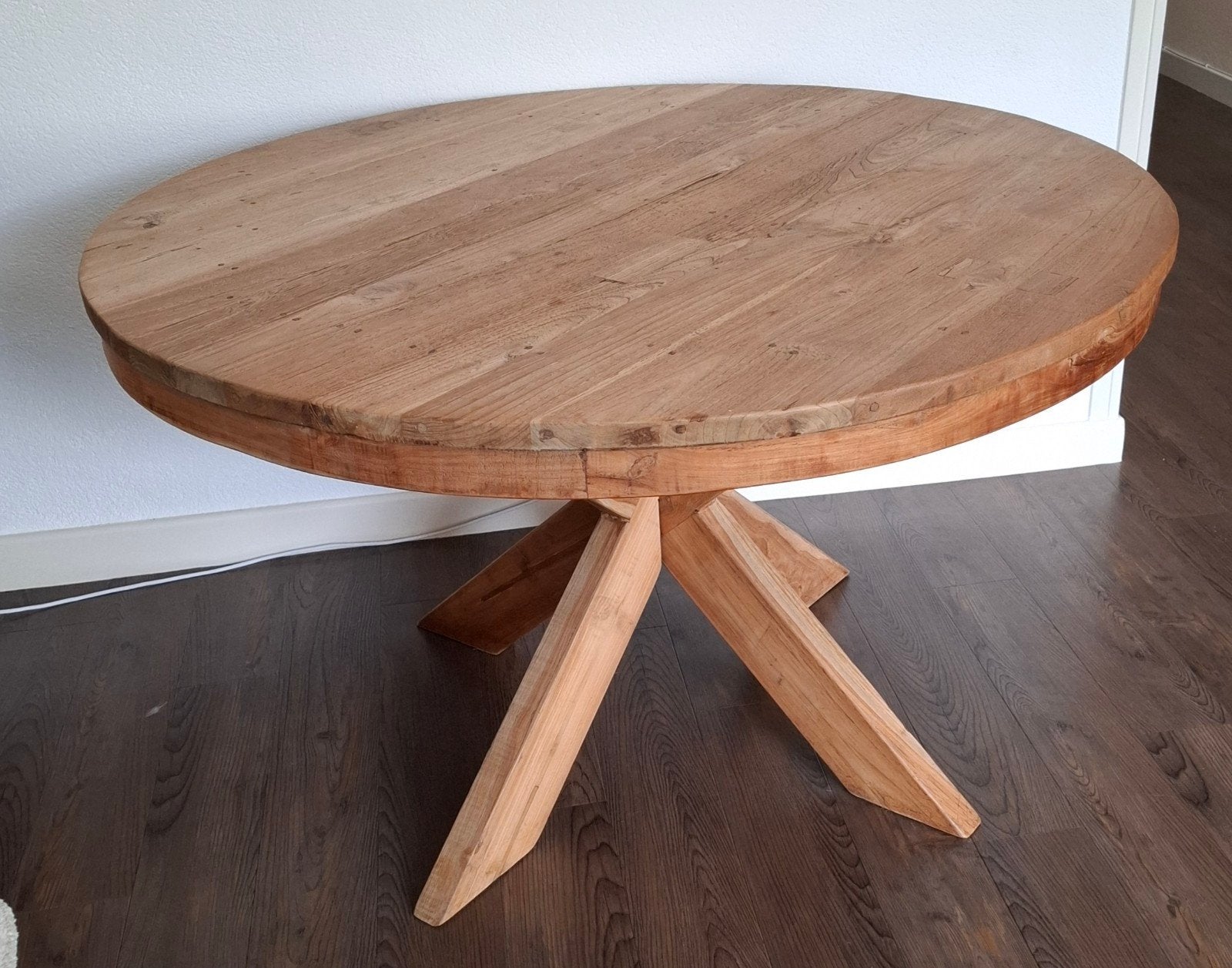 Eettafel teak, 130cm, Ophalen, Zo goed als nieuw, Vijf personen of meer, 100 tot 150 cm