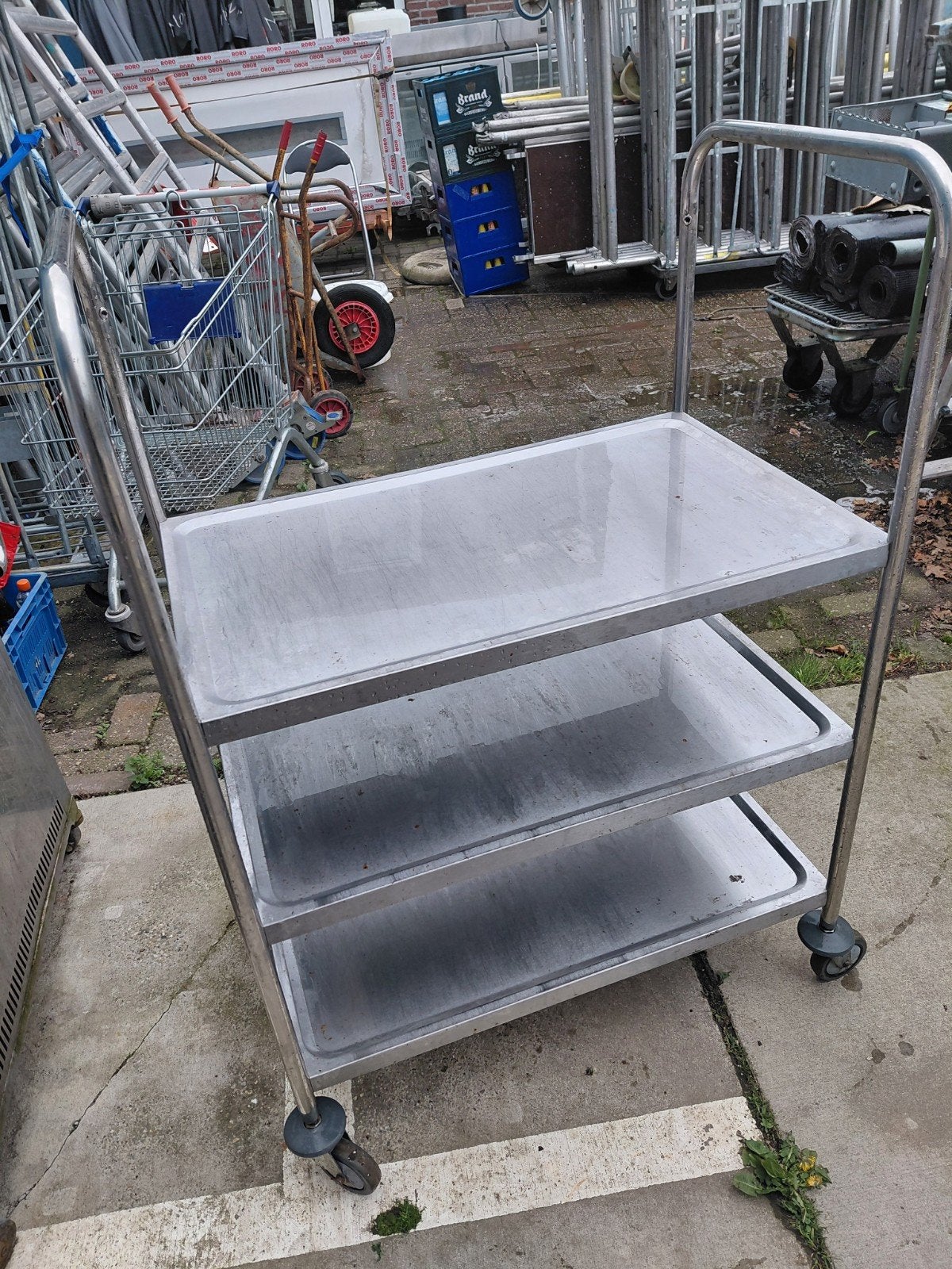 Rvs transport kar 3 verdiepingen, 100 liter of meer, Ophalen, Transportkar