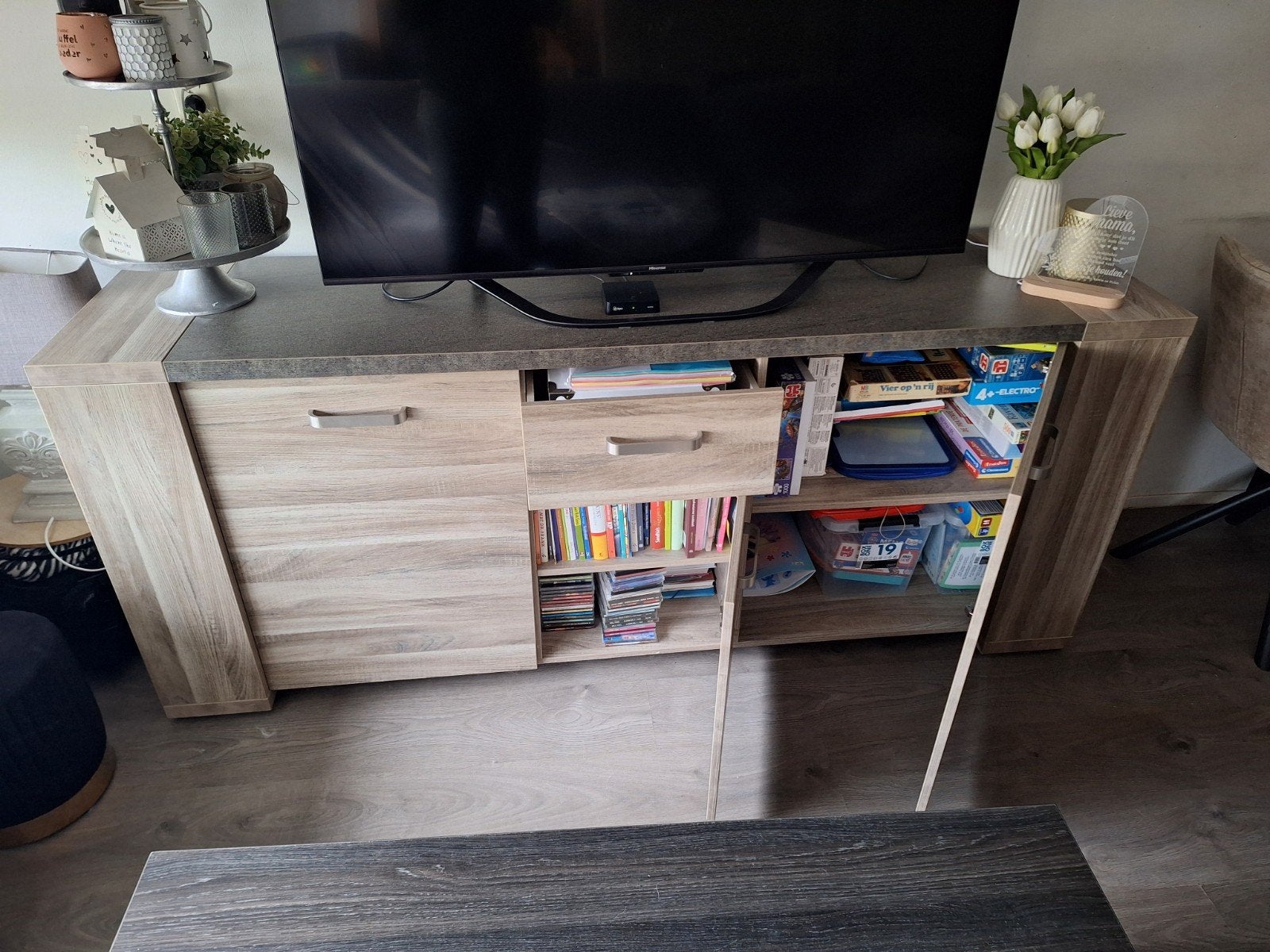 TV-meubel / Dressoir met opbergruimte, Huis en Inrichting, Ophalen, Gebruikt, 200 cm of meer, Minder dan 100 cm