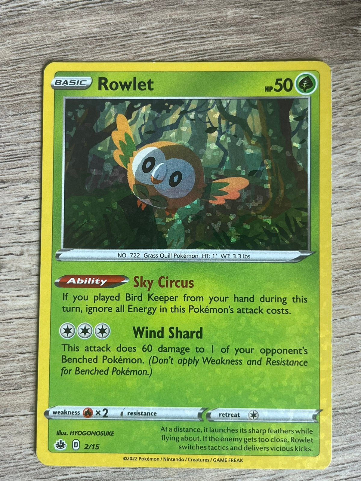 Rowlet - McDonald’s Promo 2022 (2/15) - Pokemon Kaart, Ophalen of Verzenden, Zo goed als nieuw