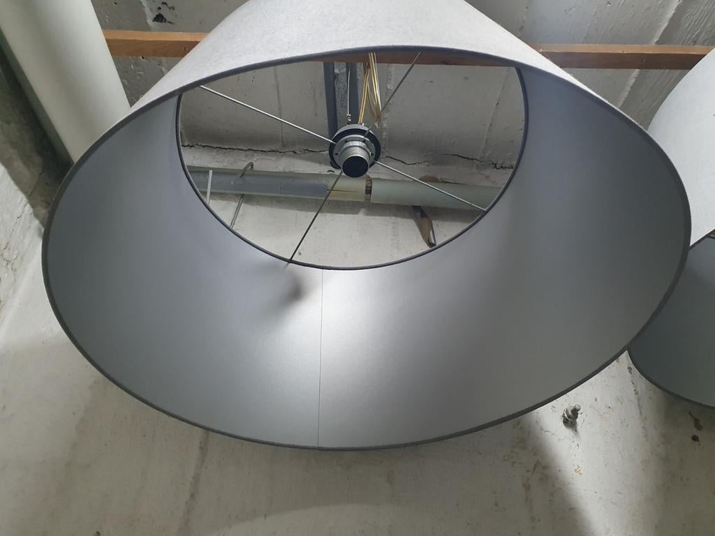 Grijze lampenkap - 60 cm diameter, Ophalen, Gebruikt, 25 tot 50 cm, Rond