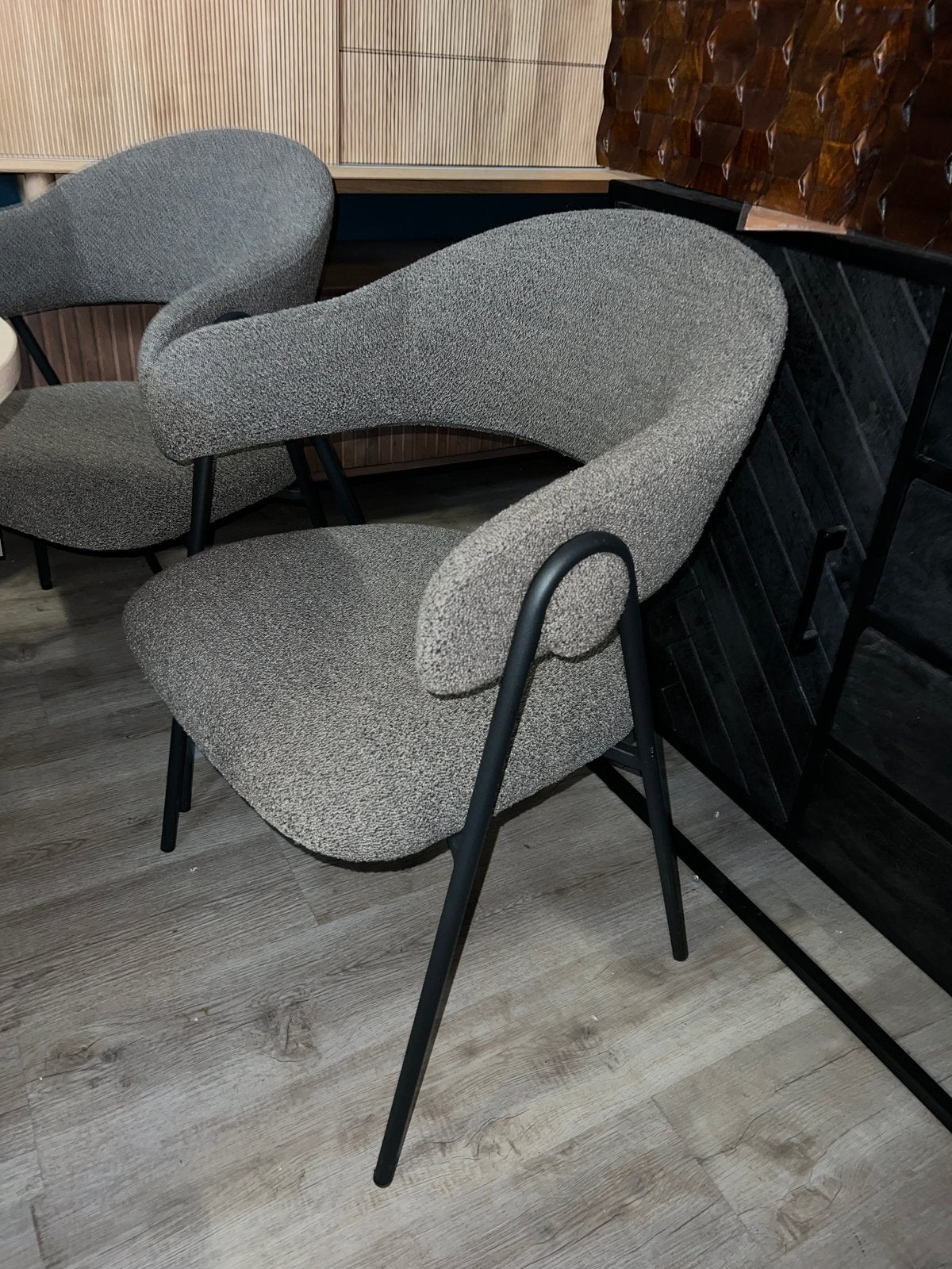Eetkamer stoelen set van 2 |  grijs, Ophalen, Zo goed als nieuw, Grijs