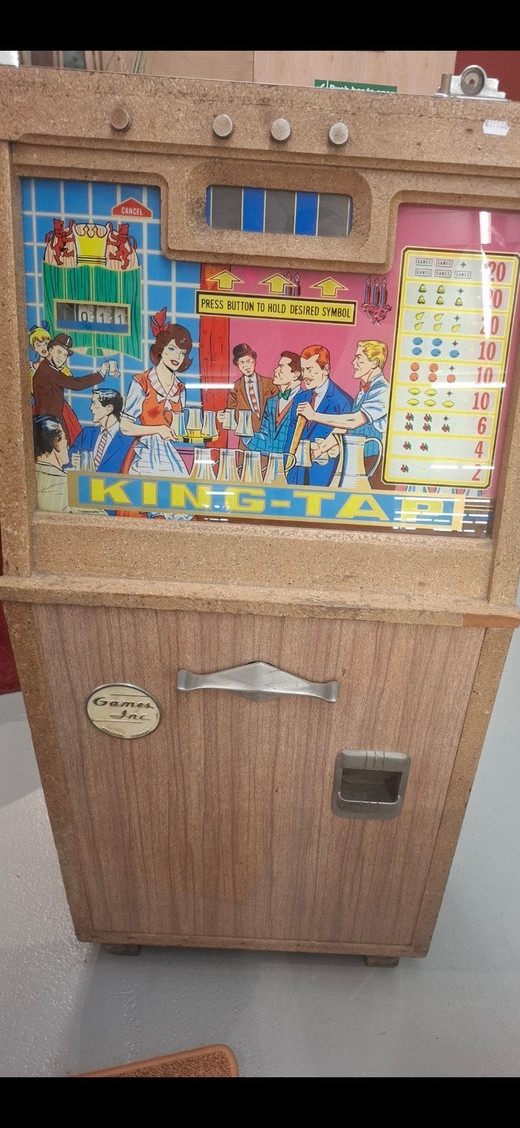 Vintage King-Tap fruitautomaat - Games Inc., Overige munten, Ophalen of Verzenden, Gebruikt