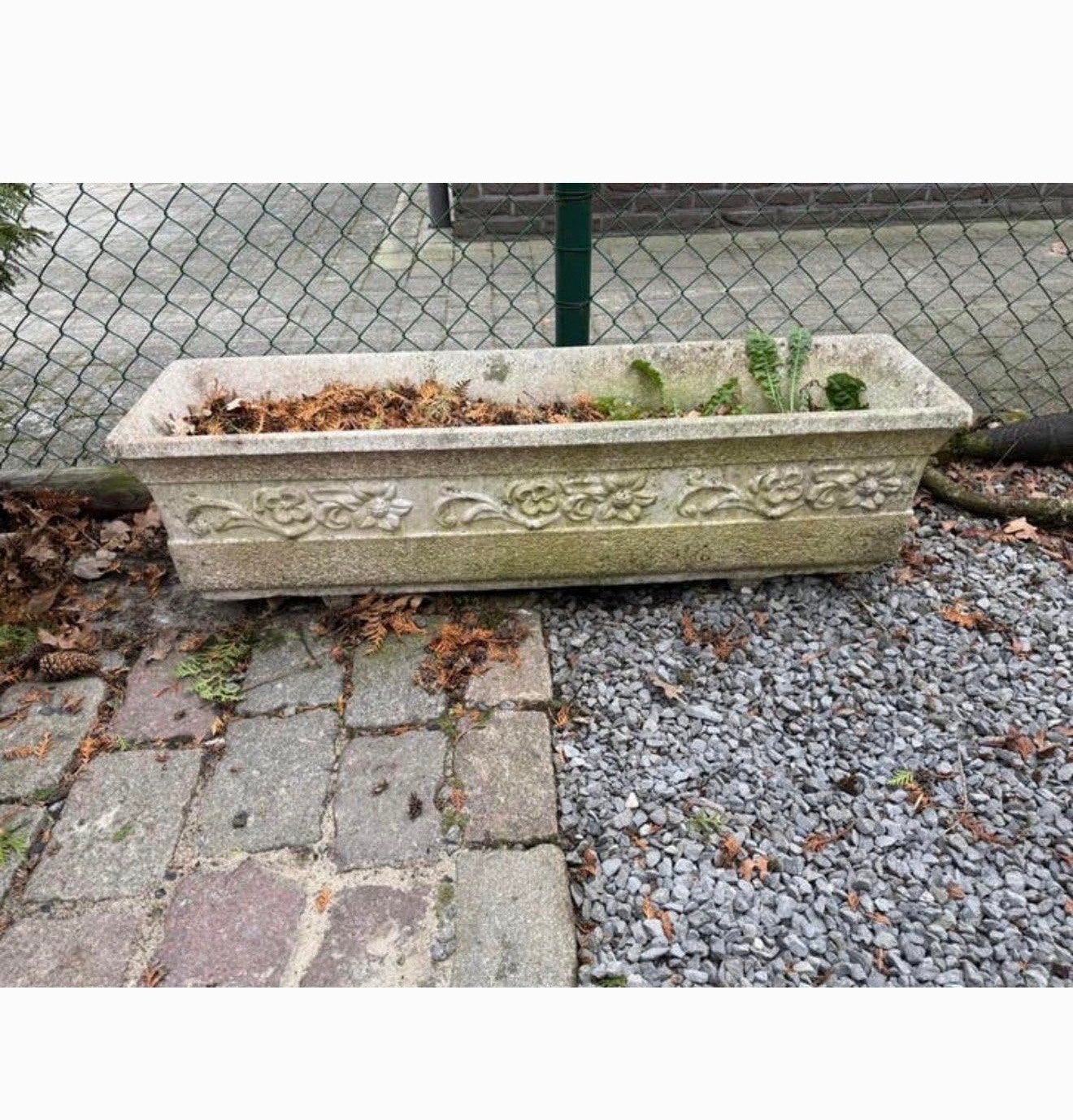 Robuuste stenen plantenbakken voor buiten (2 stuks), Ophalen, Gebruikt, 100 cm of meer, Beton