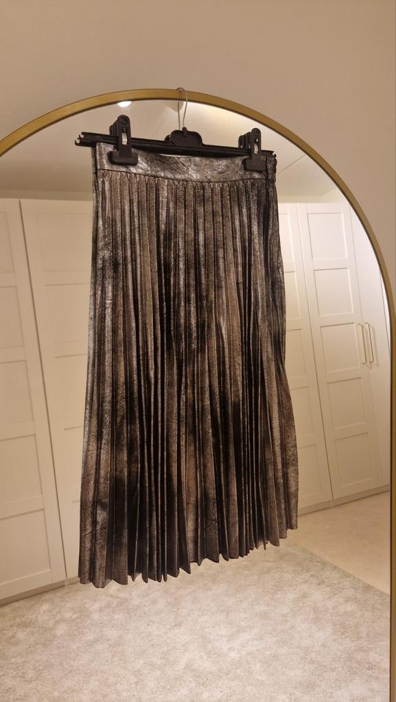 Zara geplooide metallic rok - maat 34, Overige kleuren, Zara, Nieuw, Ophalen of Verzenden