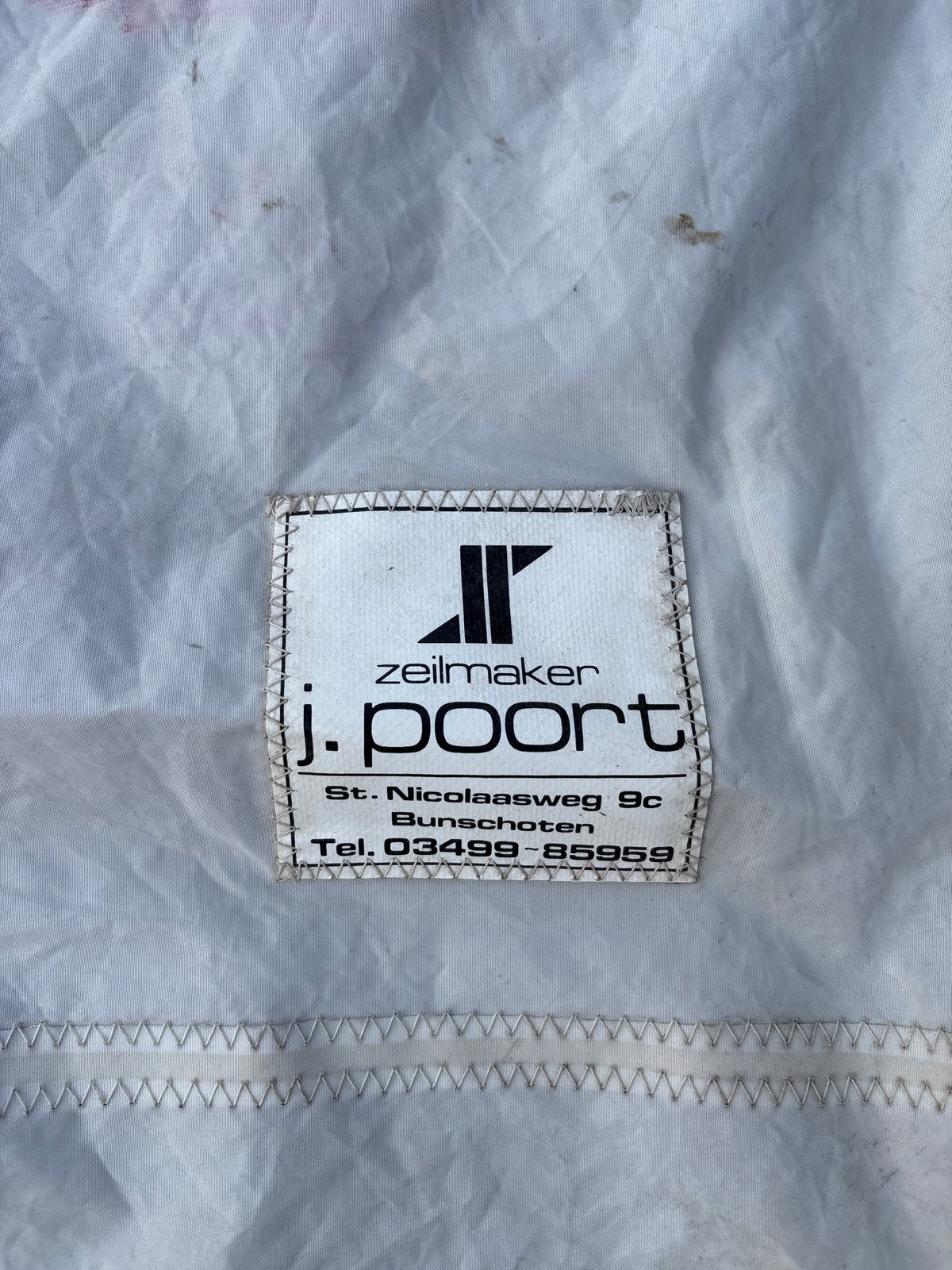 Fok met koperen leuvers - J. Poort Zeilmaker, Watersport en Boten, Ophalen of Verzenden, Gebruikt