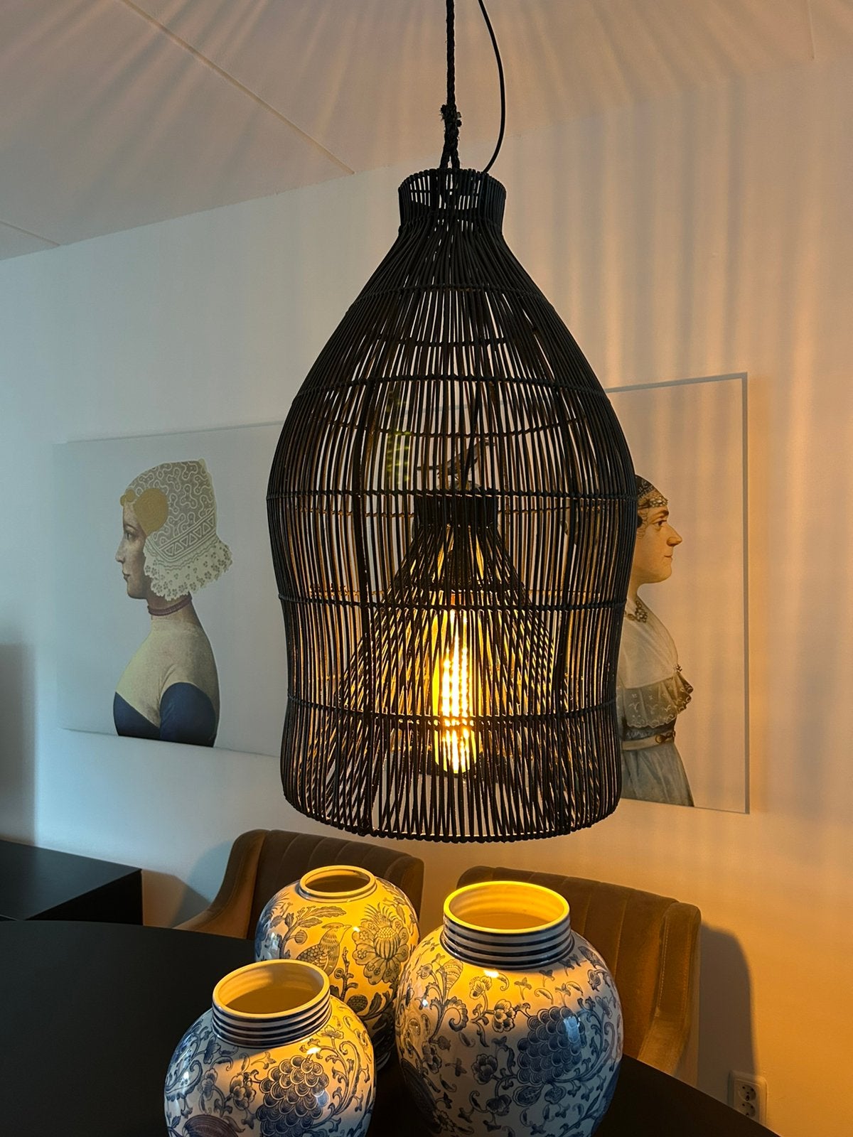 Riviera Maison hanglamp, Ophalen, Zo goed als nieuw, Natuurlijk materiaal