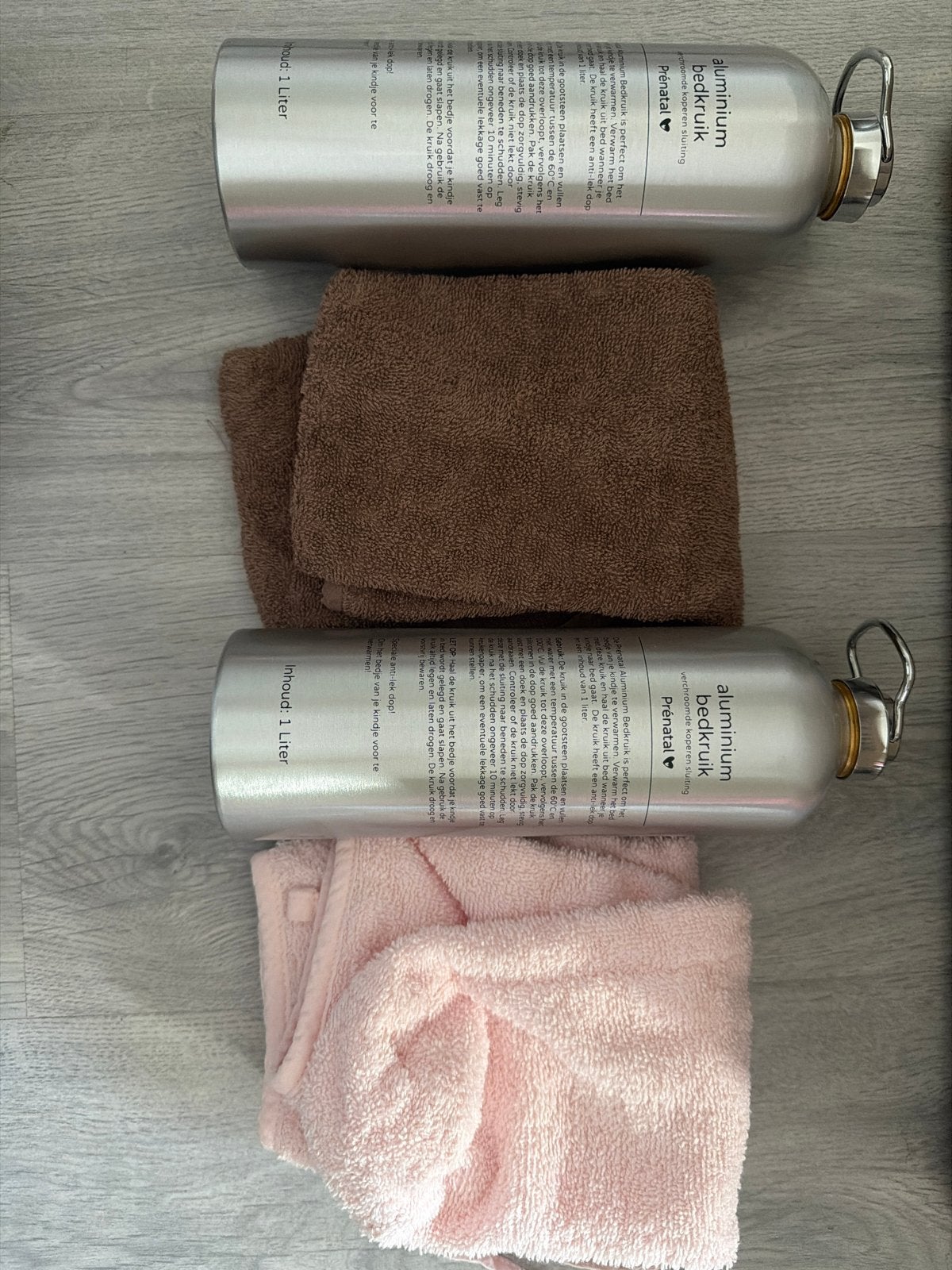 Prenatal aluminium warmte kruiken met hoes (2 stuks), Ophalen of Verzenden, Zo goed als nieuw