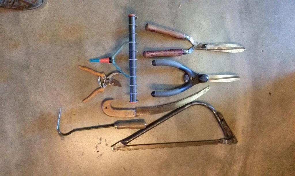 Tuingereedschap    Hark Beugelzaag Mestvork Schoffel Schop, Tuin en Terras, Ophalen, Zo goed als nieuw