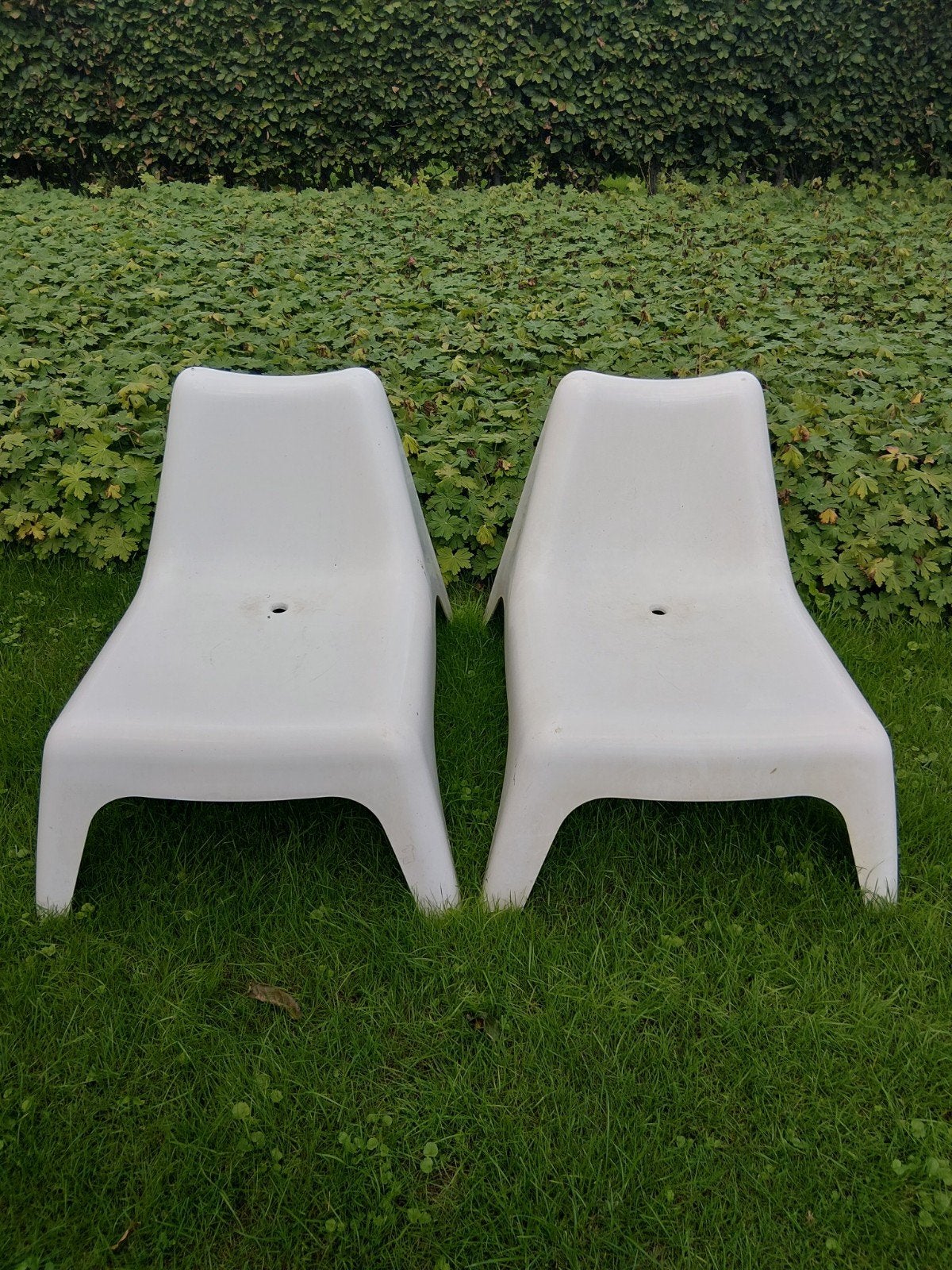 Set van 4 kunststof IKEA tuinstoelen wit, Tuin en Terras, Tuinstoelen, Ophalen, Gebruikt, Kunststof