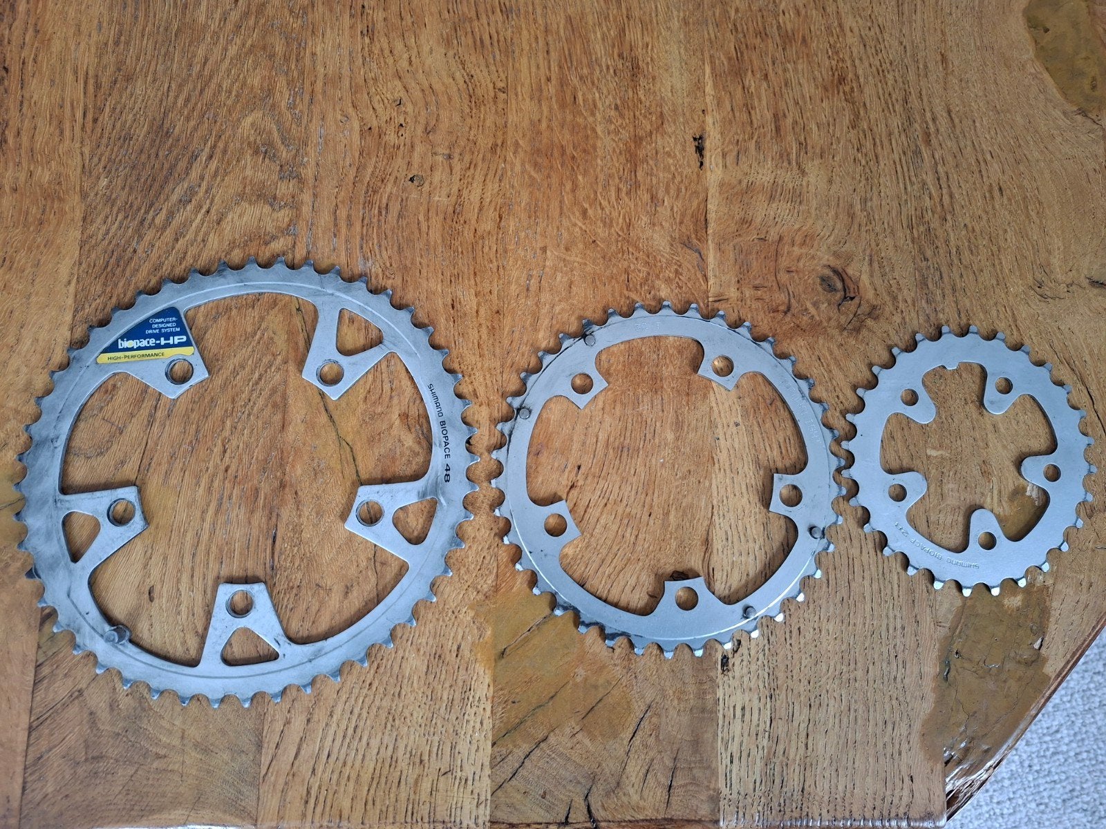 Vintage shimano biopace 48 38 en 28, Ophalen of Verzenden, Zo goed als nieuw, Shimano biopace, Aluminium