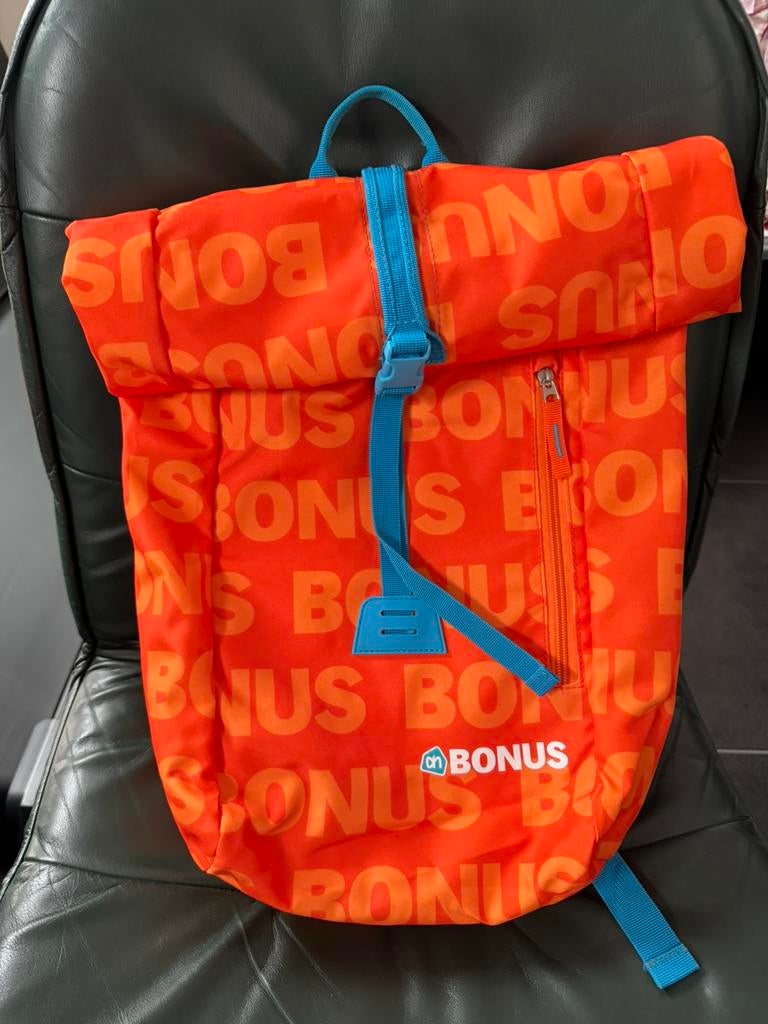 Oranje/blauwe Albert Heijn rugtas/laptoptas, Ophalen of Verzenden, Zo goed als nieuw, Overige merken