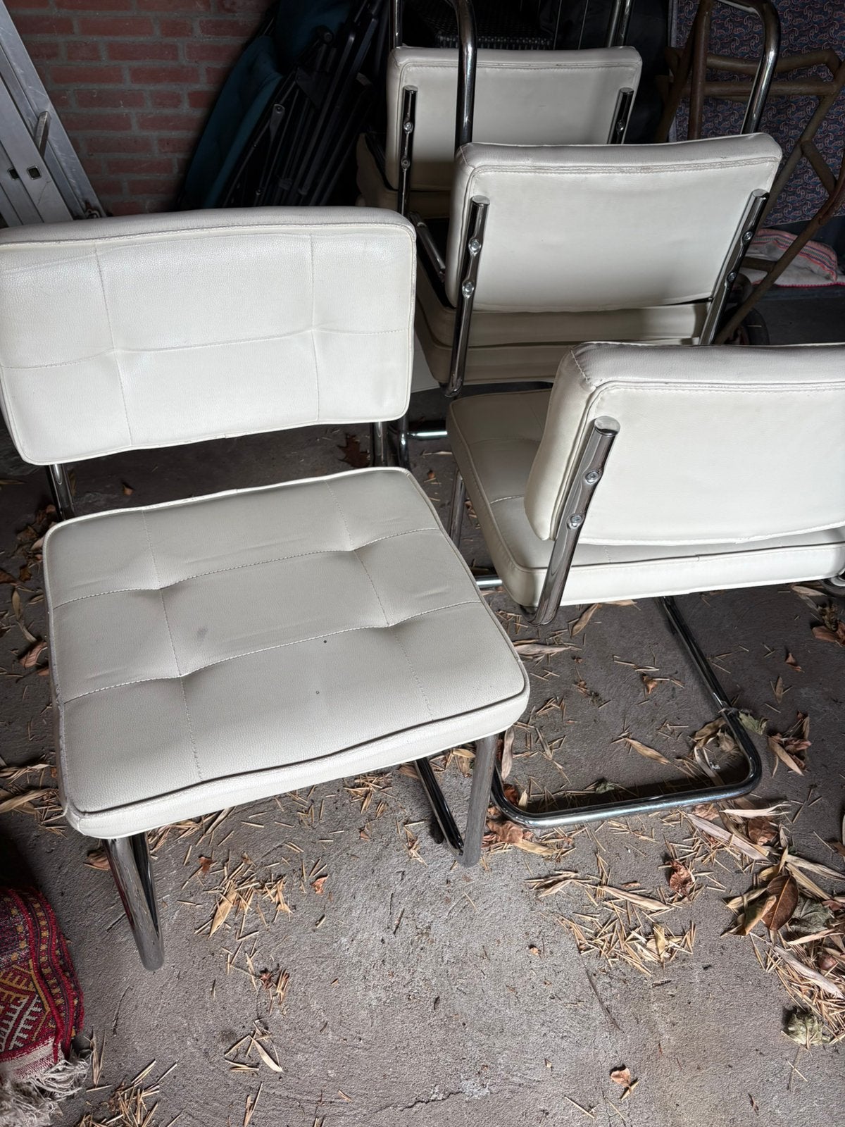 GRATIS Eetstoelen kamerstoelen 6 stuks, Huis en Inrichting, Ophalen, Kunststof, Gebruikt, Wit