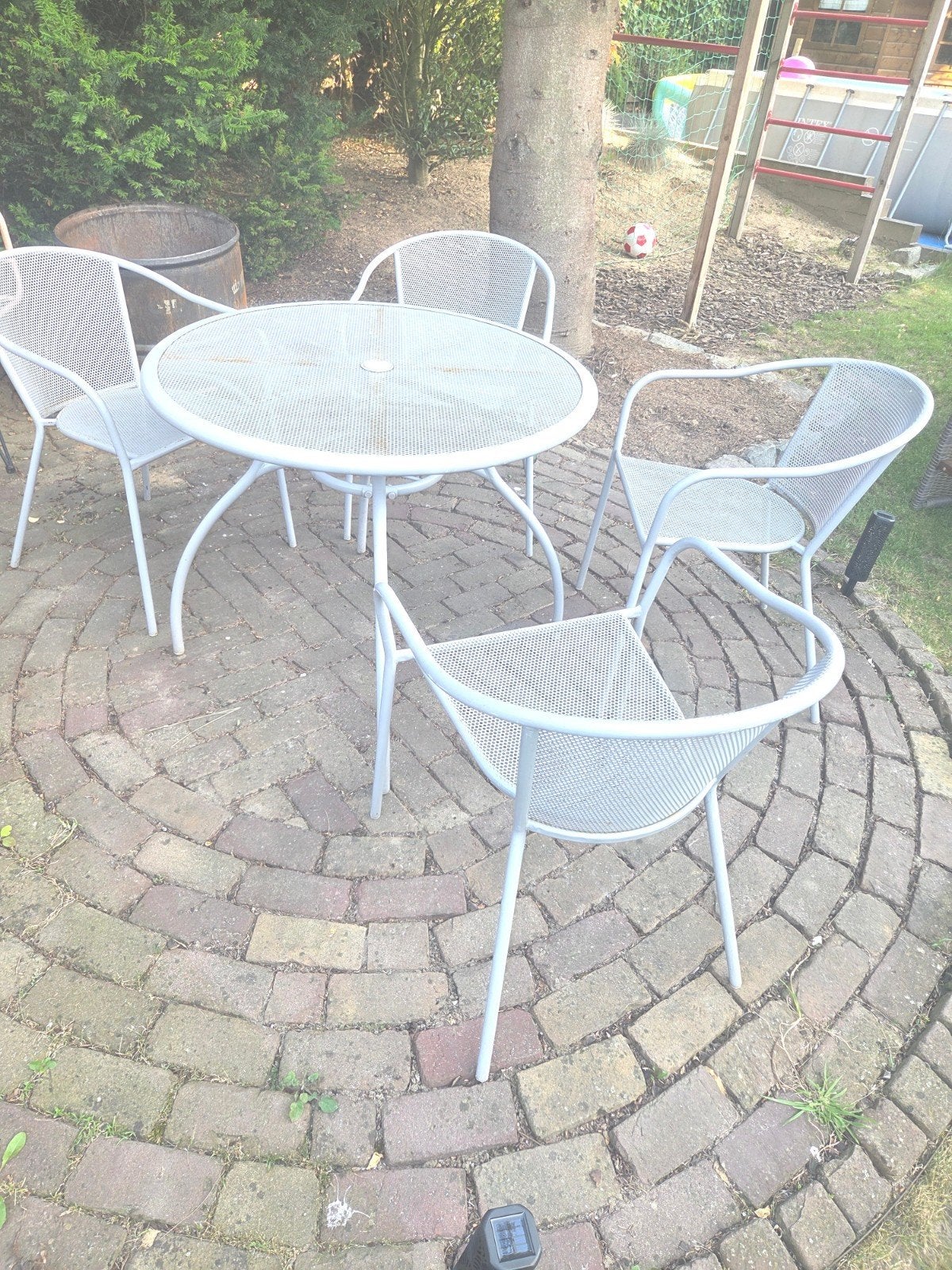 Tuintafeltje met stoelen, Ophalen, Gebruikt, Rechthoekig