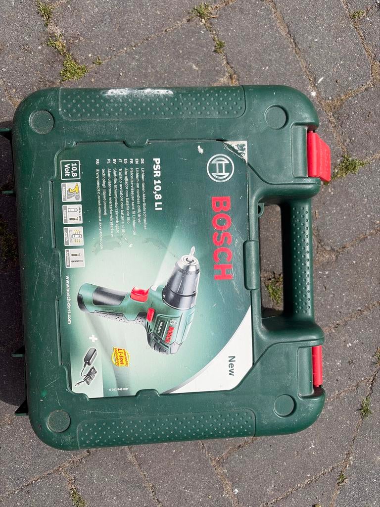 Bosch PSR 10,8 LI Accuboormachine met Koffer, Gebruikt, Variabele snelheid, Ophalen of Verzenden, Boor- en Schroefmachine