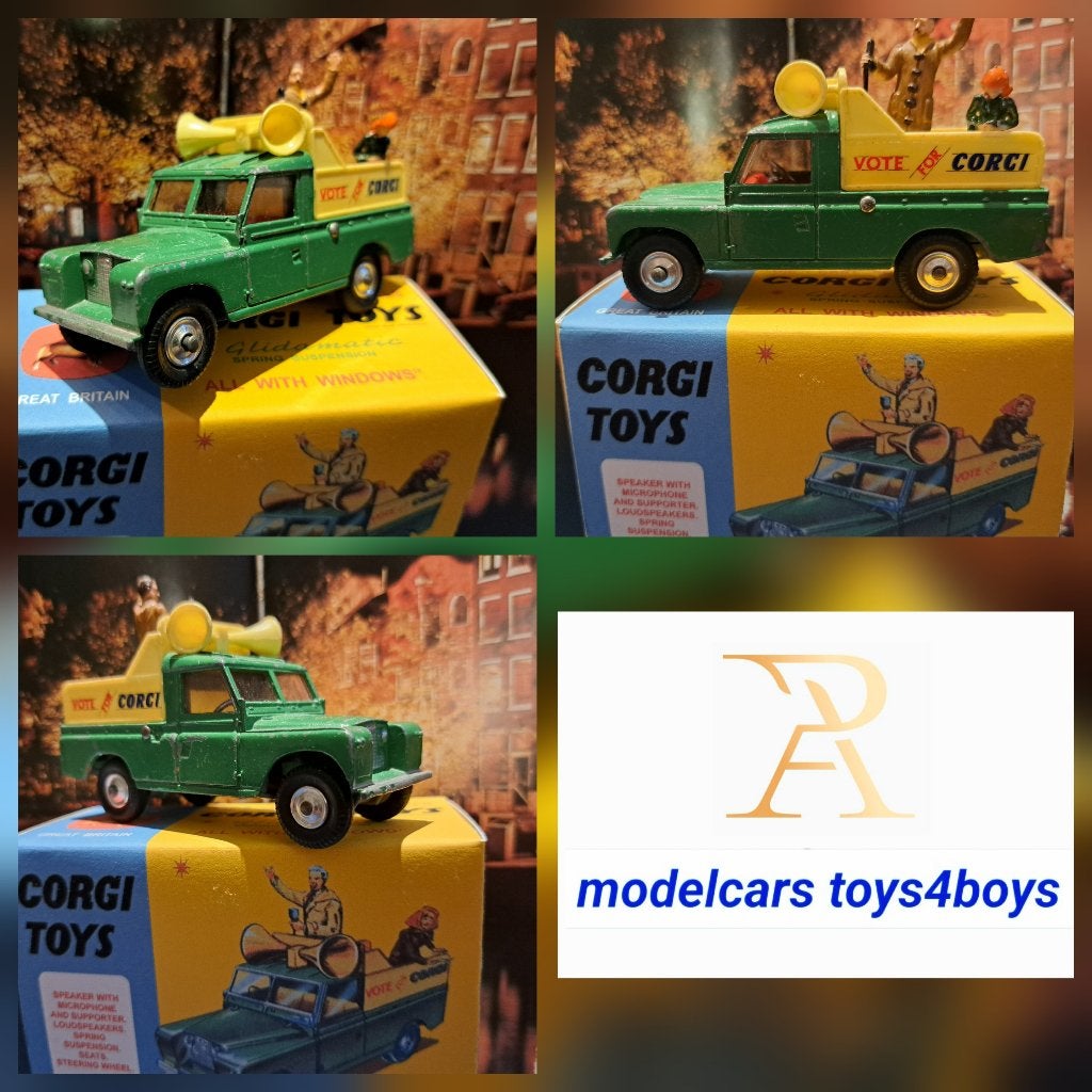 Corgi Toys no 472, Land Rover Public Adres Vote Corgi 1/43, Hobby en Vrije tijd, Modelauto's | 1:43, Verzenden, Gebruikt, Auto
