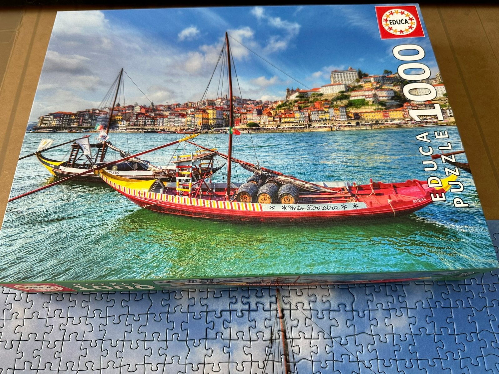 Educa puzzel 1000 stukjes: boot bij Porto, Ophalen of Verzenden, 500 t/m 1500 stukjes, Zo goed als nieuw, Legpuzzel