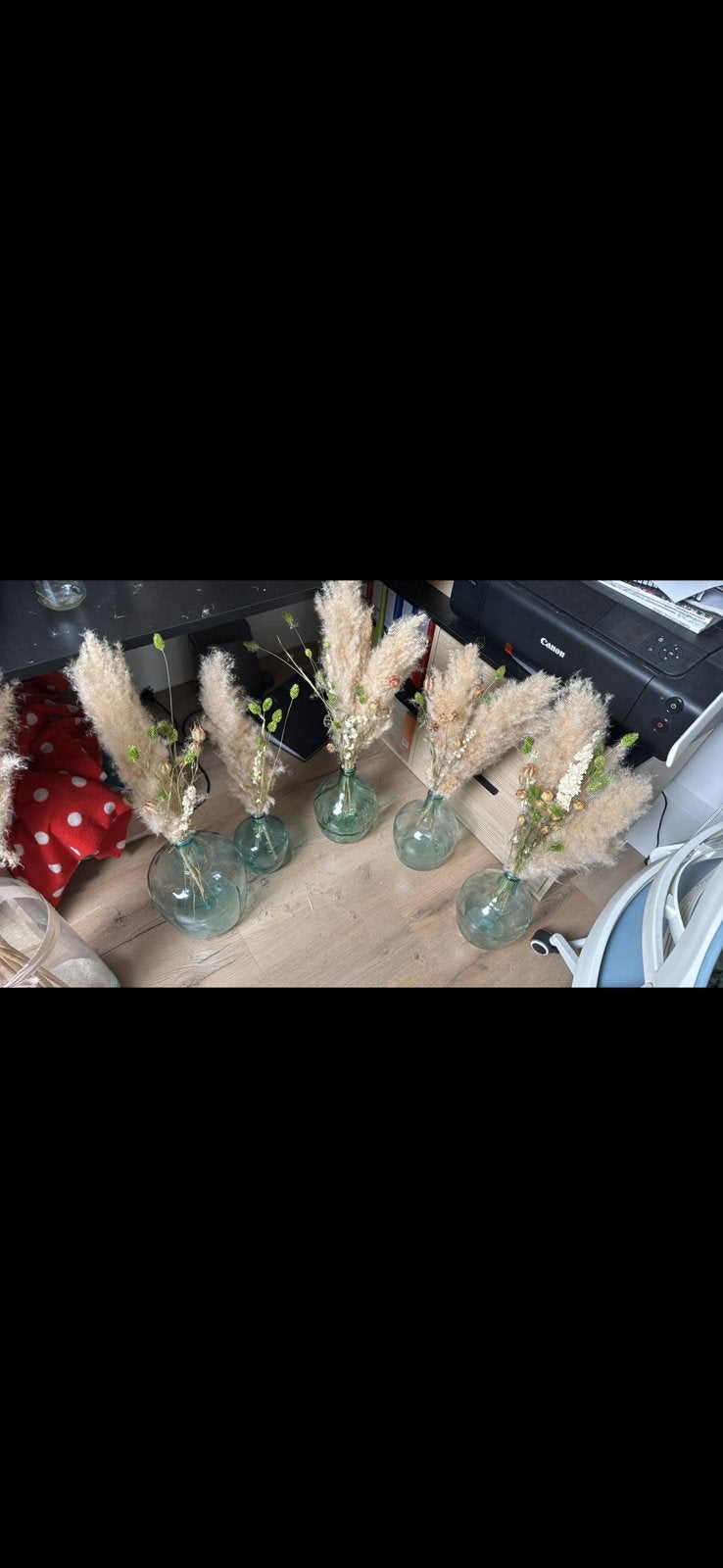Gistflessen met droogbloemen, Ophalen, Zo goed als nieuw