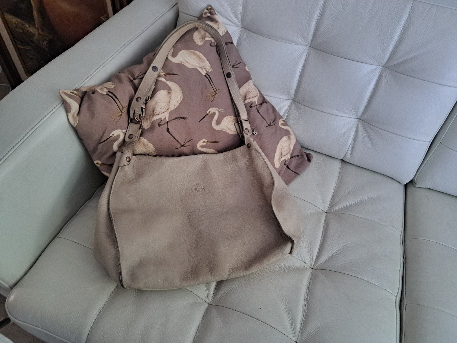 Fred de la Bretoniere tas schoudertas creme beige, Ophalen of Verzenden, Beige