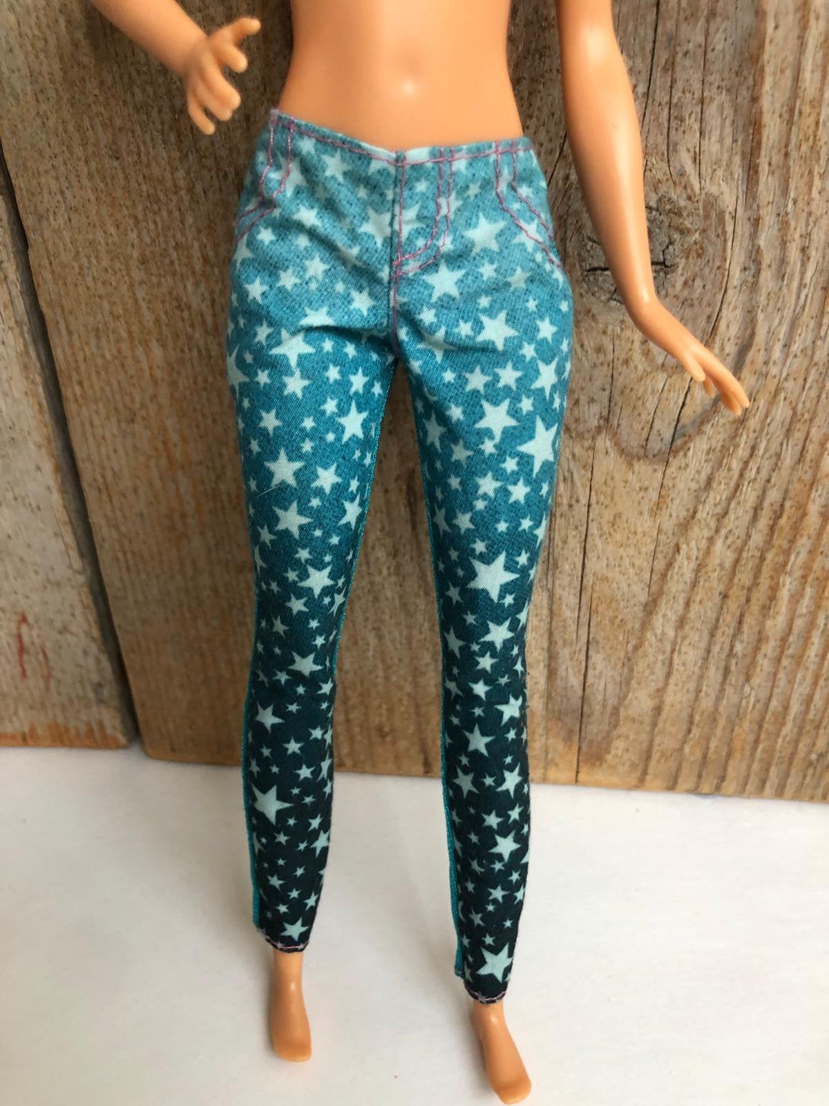 Blauw groene broek voor Barbie, Ophalen of Verzenden, Zo goed als nieuw, Barbie