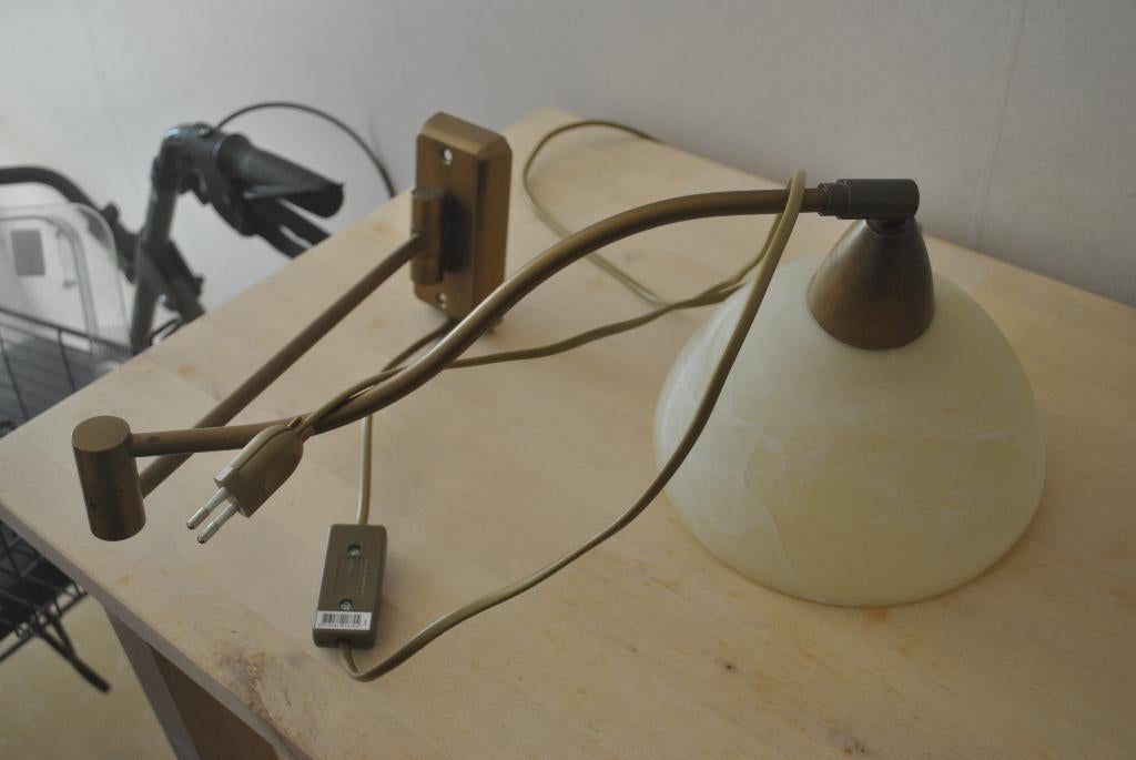 Wandlamp, Steinhauer, messing, glas, Ophalen of Verzenden, Gebruikt, Glas