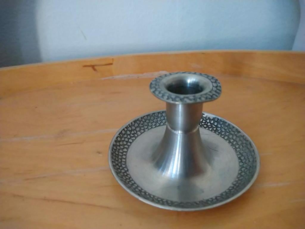 Scandinavische kandelaar norway pewter, Ophalen of Verzenden