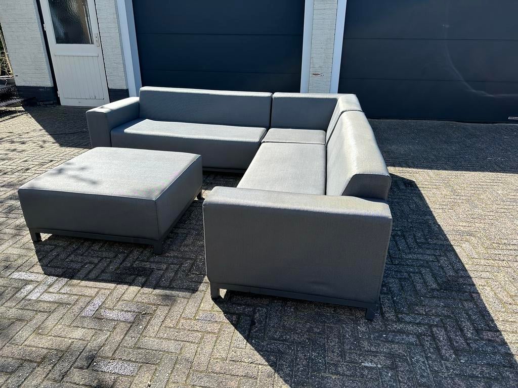 Testino Allweather Loungeset - Grijs Hoekbank met Hocker, Tuin en Terras, Tuinsets en Loungesets, Ophalen, Gebruikt, Loungeset