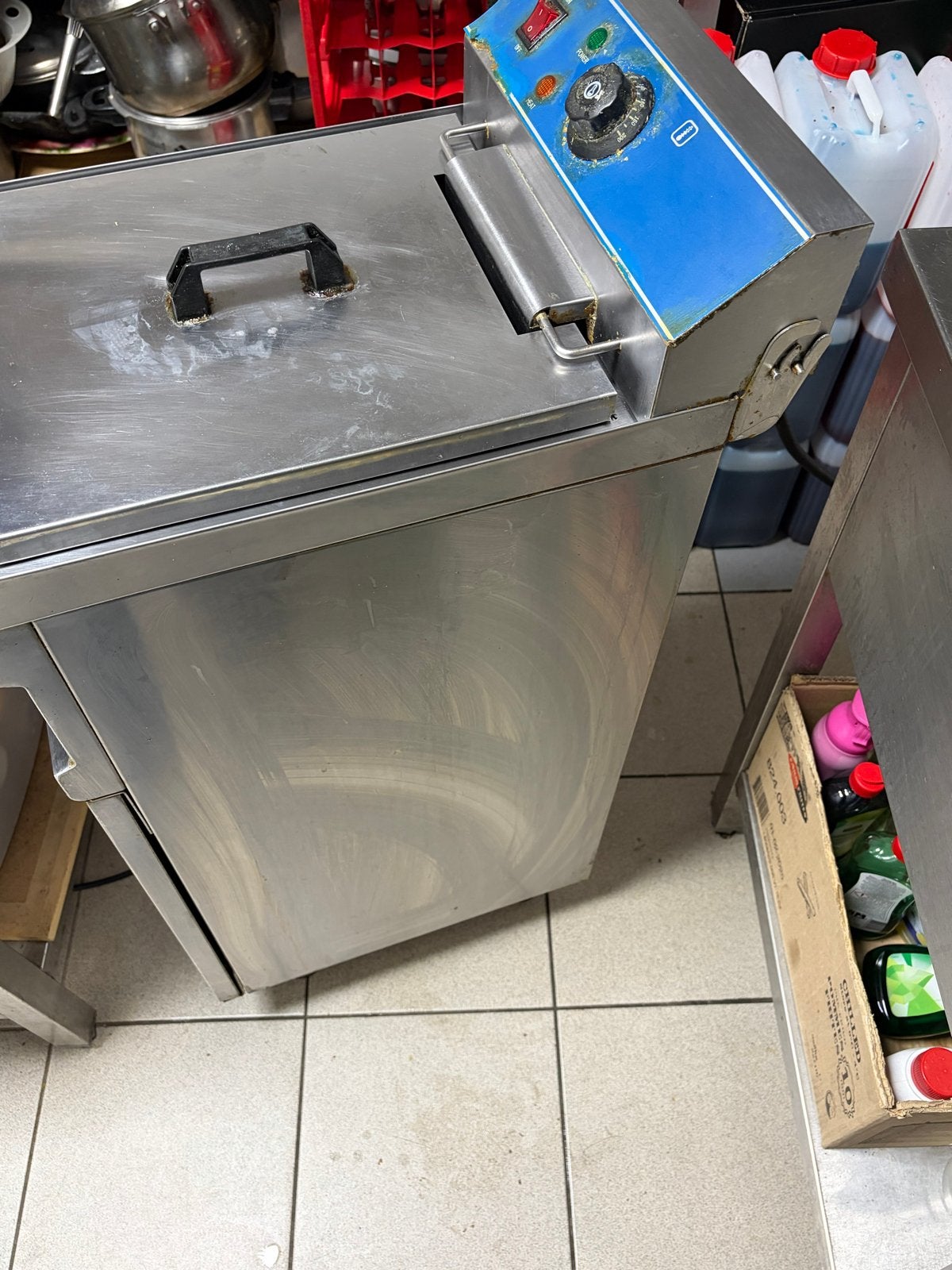 Professionele RVS Frituurpan - Gebruikt, Witgoed en Apparatuur, Frituurpannen, 4 liter of meer, Ophalen, Gebruikt