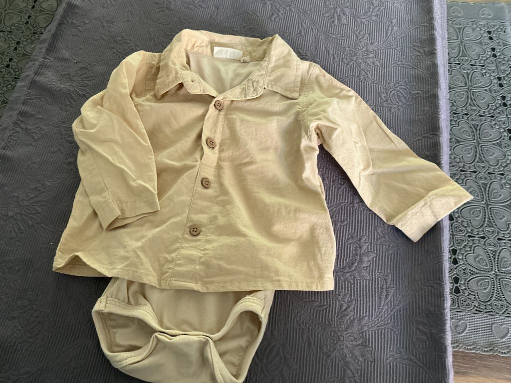Blouse met rompertje, Kinderen en Baby's, Babykleding | Maat 74, Ophalen of Verzenden, Zo goed als nieuw, Jongetje of Meisje, Overhemdje of Bloesje