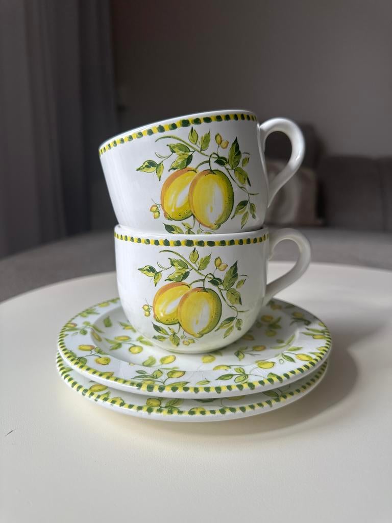 Vintage Portmeirion Lemon Grove Theekopjes & Schotels, Ophalen of Verzenden