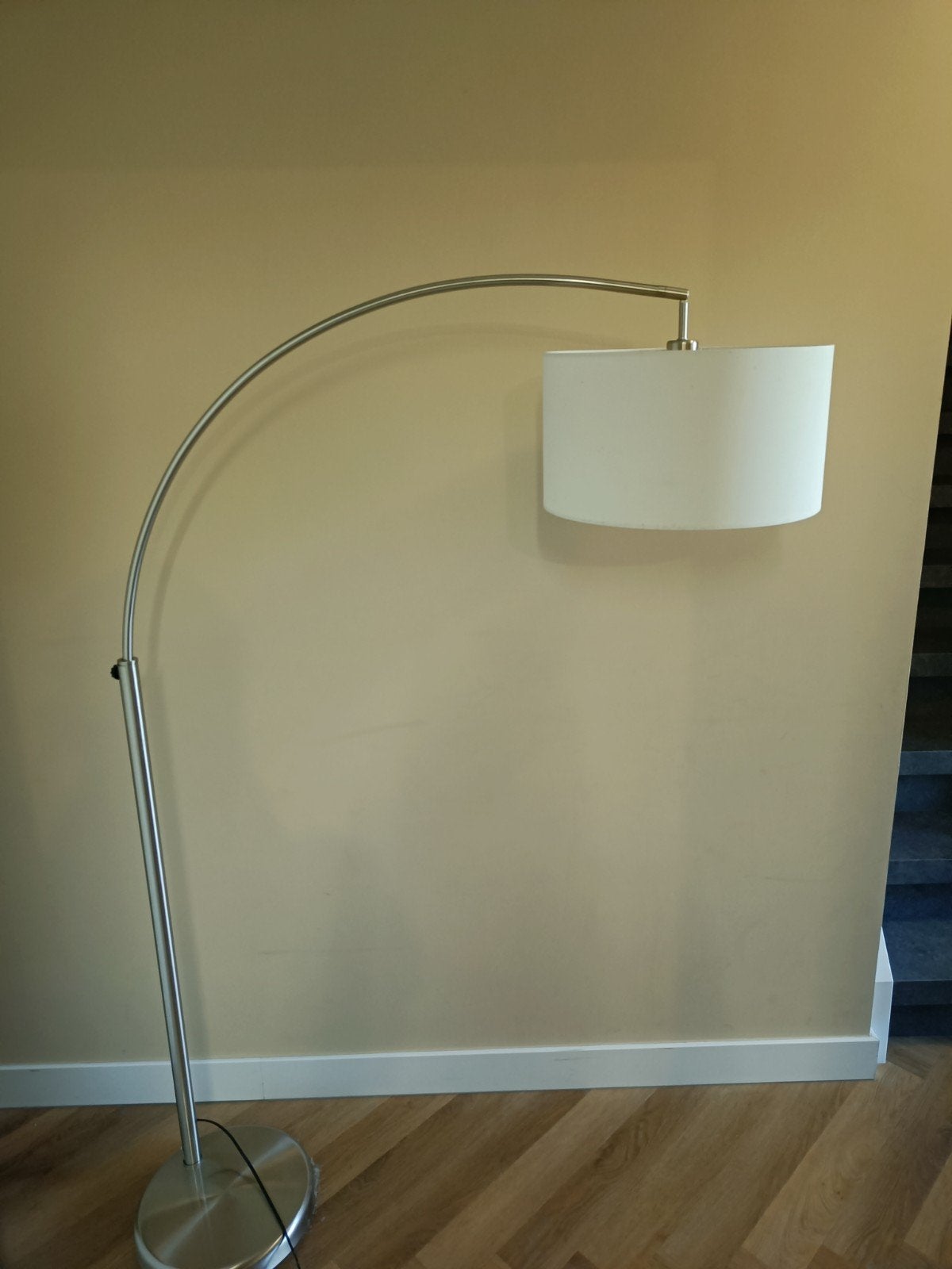 Booglamp met dimmer, in hoogte verstelbaar, Huis en Inrichting, Ophalen, Gebruikt, Metaal, 150 tot 200 cm