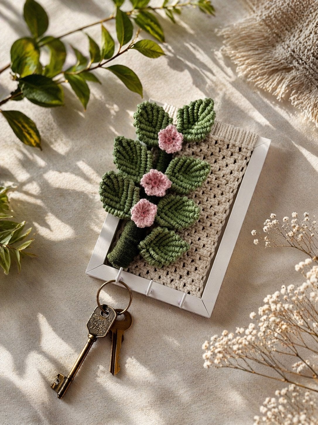 Boho Macrame Sleutelhouder Wanddecoratie, Meerkleurig, Boho, Nieuw, Ophalen of Verzenden