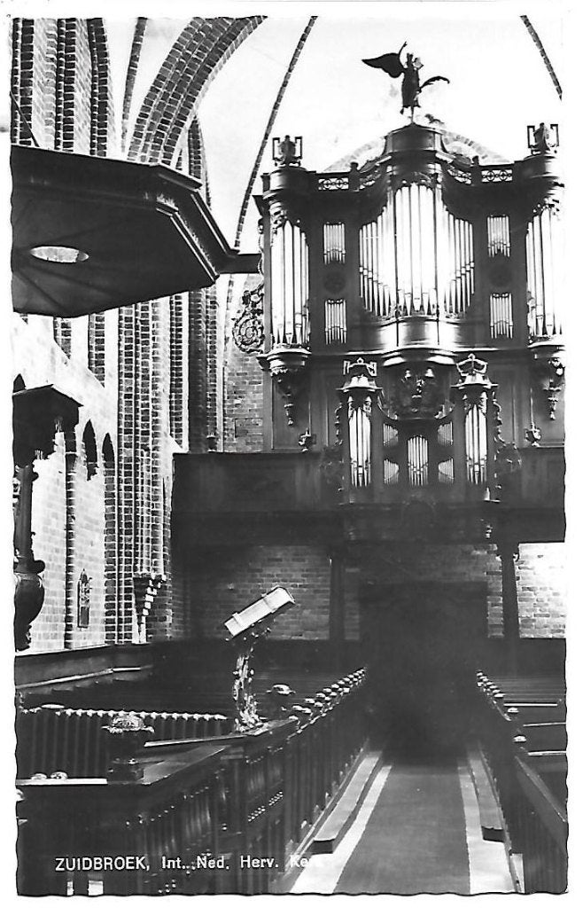 Zuidbroek ned herv kerk ongelopen ansichtkaart ( 5080 ), Ophalen of Verzenden, 1960 tot 1980, Ongelopen