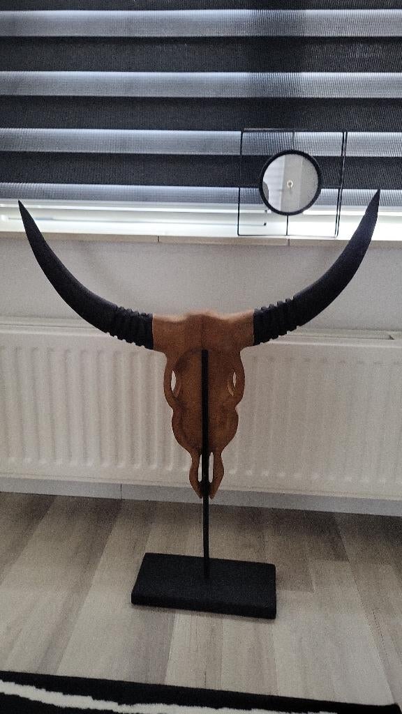 Stierenbeeld teakhout 66 x 15 x 88 cm (B x D x H), Ophalen, Zo goed als nieuw, Overige typen