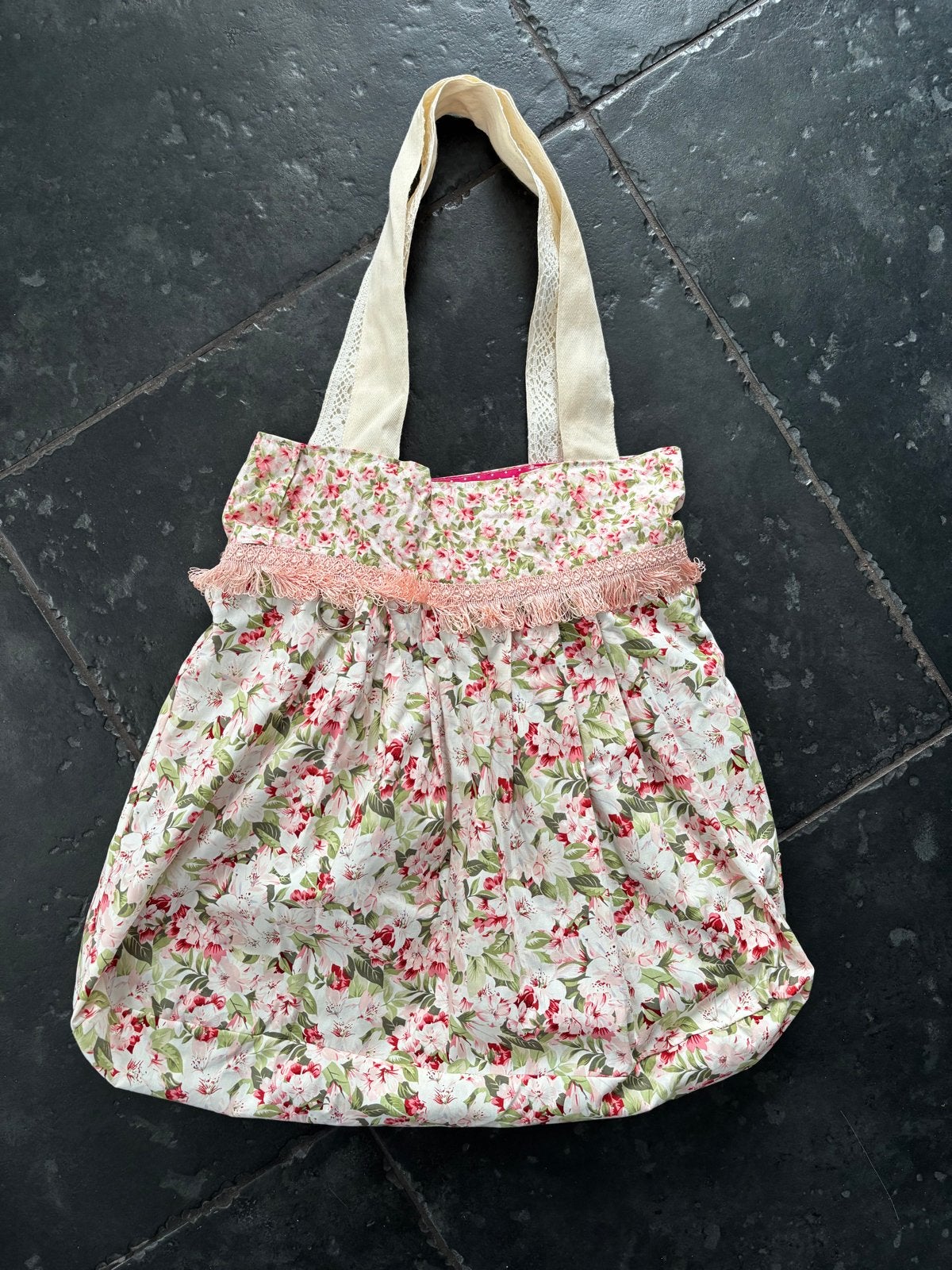 Omkeerbare tas met bloemen en zebraprint 2 in 1 schoudertas, Ophalen of Verzenden, Zo goed als nieuw, Overige kleuren, Shopper