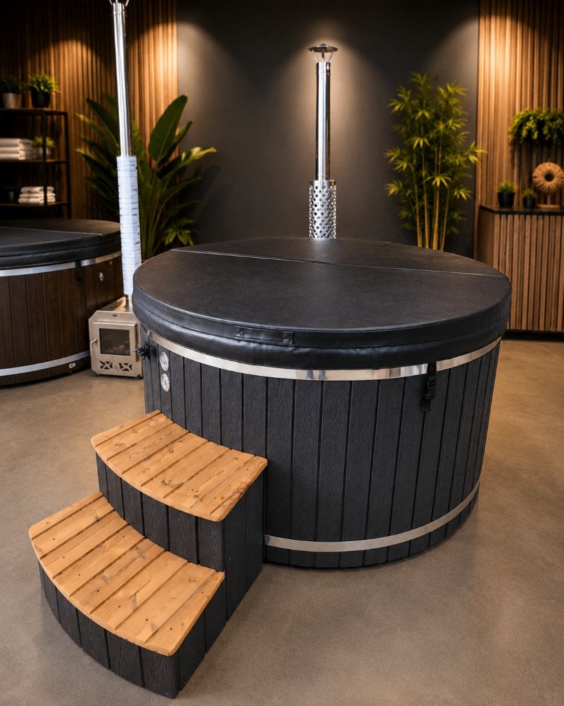 Hottub met geïntegreerde kachel/NIEUW, Tuin en Terras, Bubbelbaden en Hottubs, Ophalen, Nieuw, Trap