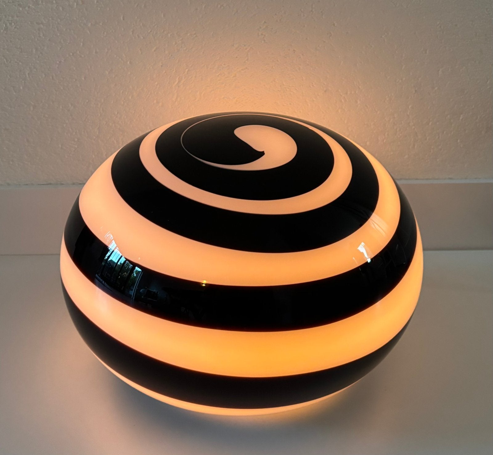 Vintage Ilu di Vetro tafellamp 80’s, Ilu di Vetro, Zo goed als nieuw, Glas, Nvt
