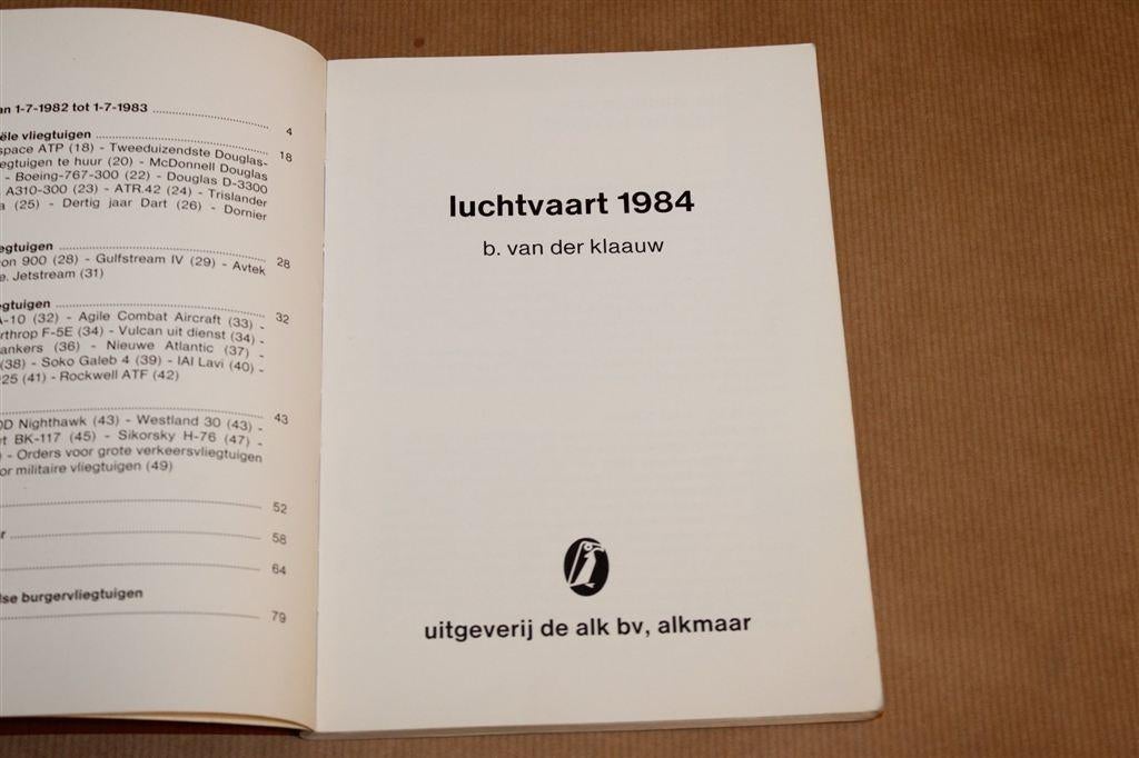 Luchtvaart 1984 — Jaaroverzicht B. van der Klaauw, Gebruikt, Schaalmodel, -, -