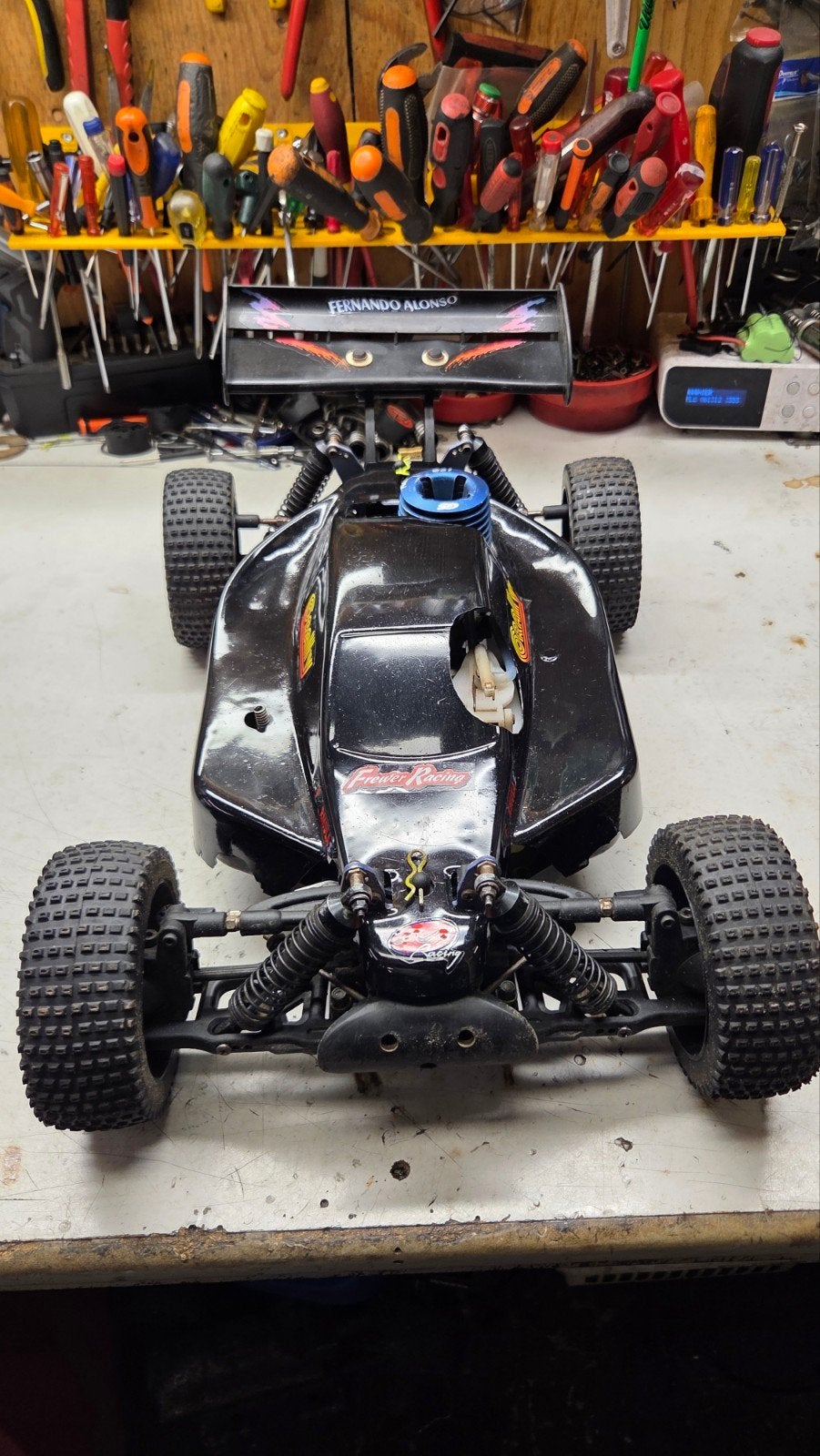 te koop leuke gs racing, Gebruikt, Ophalen of Verzenden, Auto onroad, Schaal 1:8