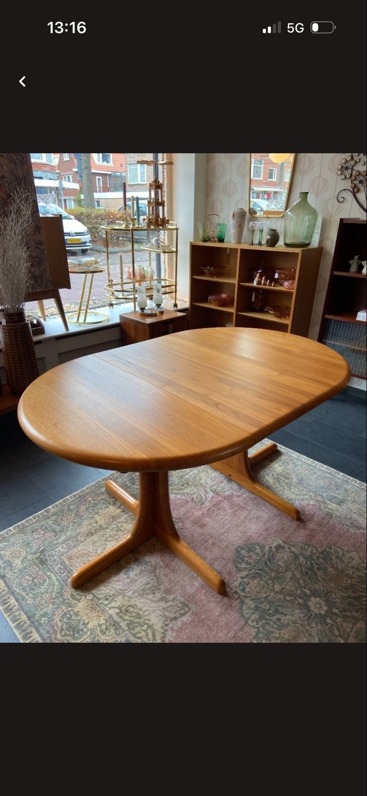 Vintage Deens Teakhouten Uitschuifbare Eettafel, Ophalen, Gebruikt, 100 tot 150 cm, Teakhout