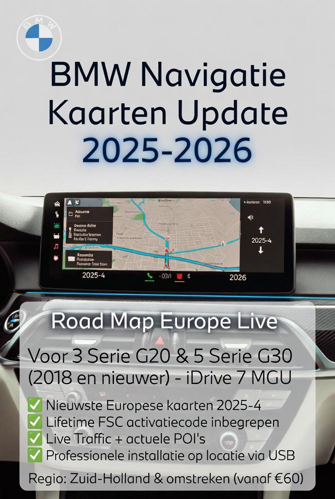 BMW Navigatie Update 2025-2026 incl. installatie op locatie, Auto diversen, Autonavigatie, Nieuw, Ophalen