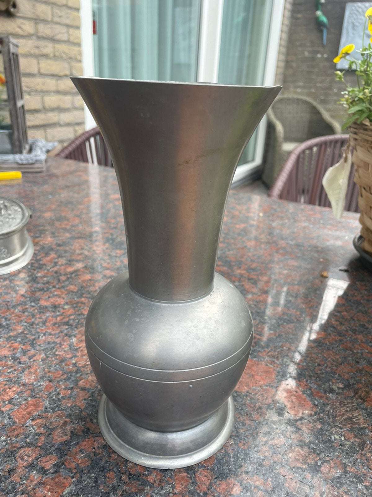 Tinnen bloemen vas (95% tin), Ophalen of Verzenden