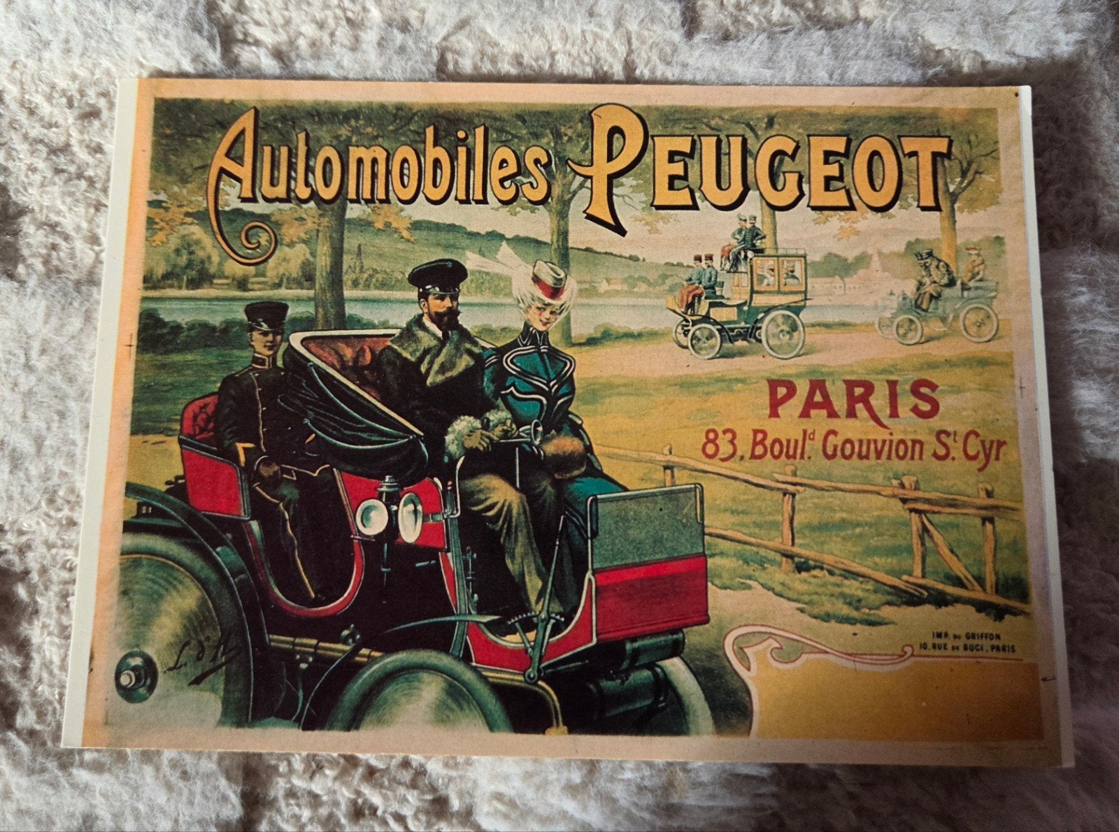 Vintage Ansichtkaart Automobielen Peugeot Reclame, Verzenden, 1980 tot heden, Ongelopen, Voertuig
