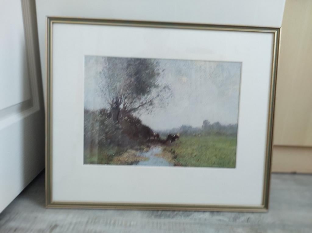 Kopie schilderij van Cornelis Kuijpers. Koeien langs sloot., Antiek en Kunst, Ophalen of Verzenden