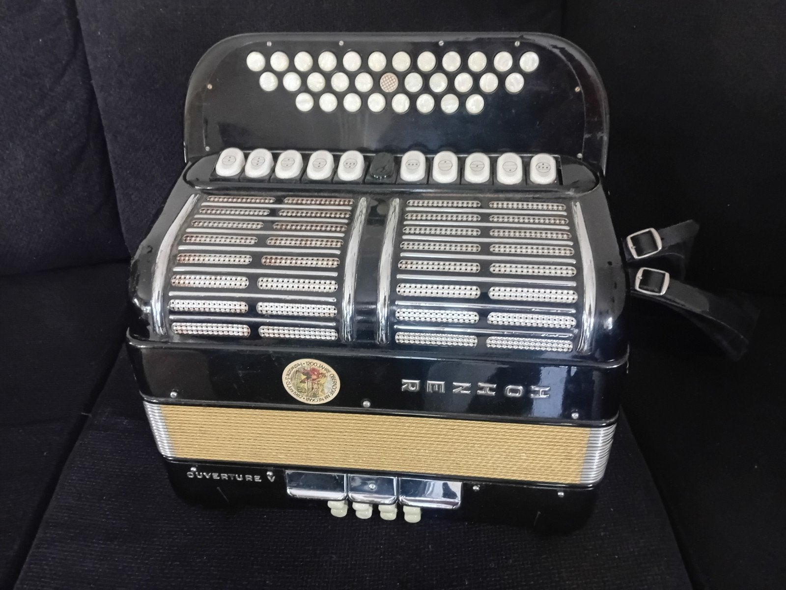 Mooie Hohner ouverture V Trekzak harmonica C-F gestemd., Muziek en Instrumenten, Gebruikt, Overige formaten, Met koffer, Ophalen of Verzenden
