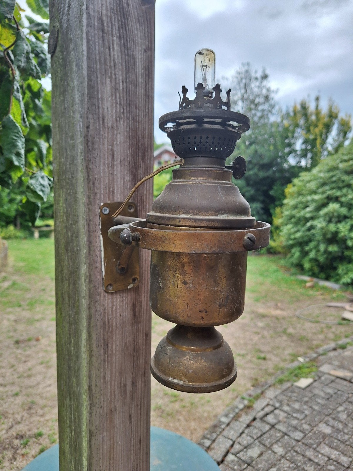 Oude scheepslamp zonder glas, Ophalen of Verzenden
